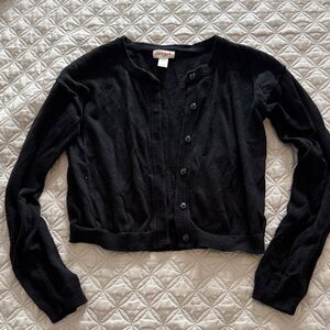Black Button-Front Cardigan